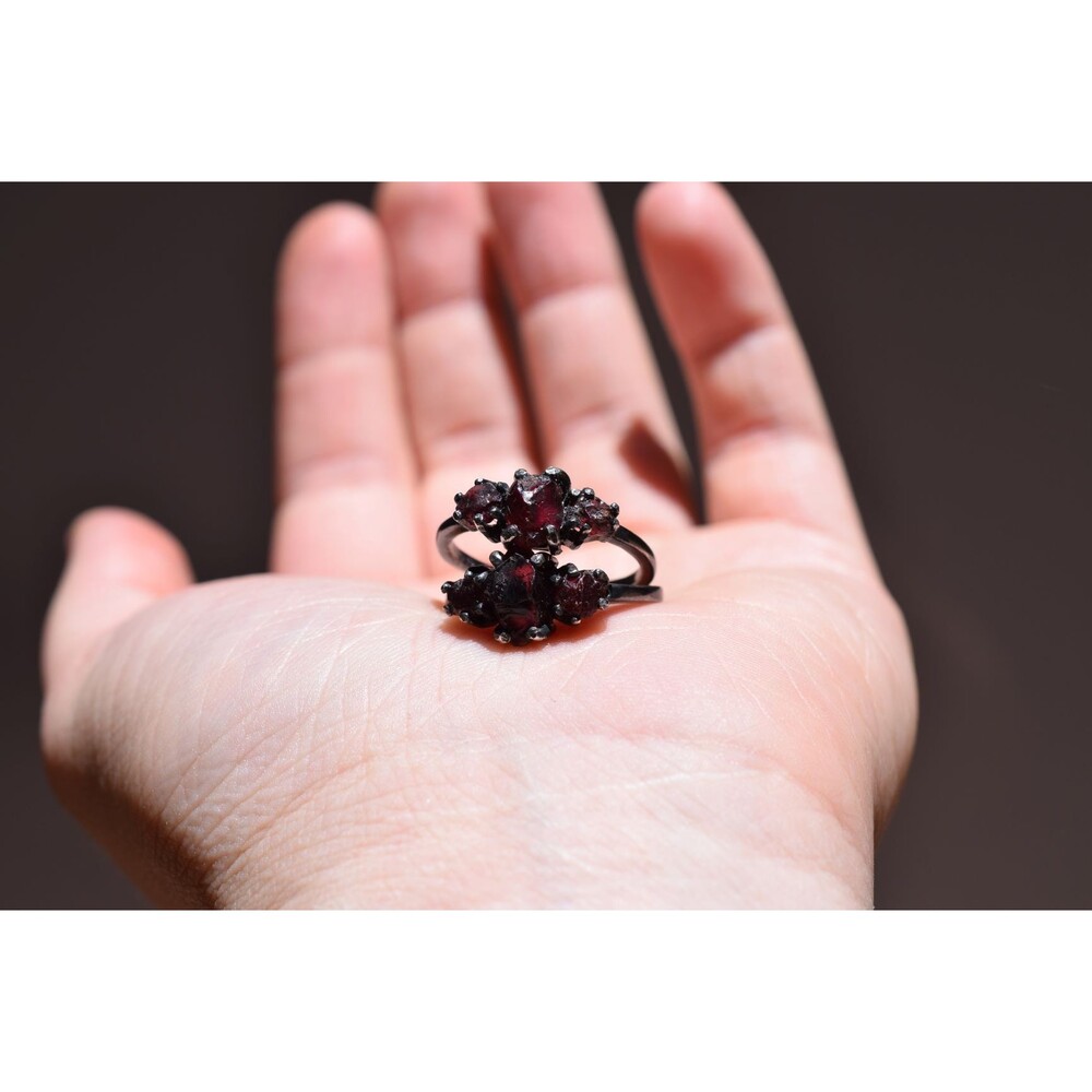 One ruby ring raw July birthstone three stone gift for wife daughter woman gradu